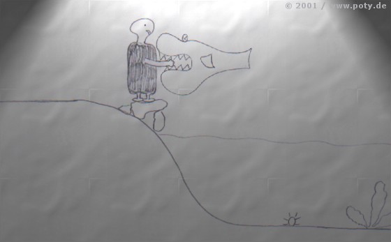Potys Evolution - Monsterfisch beim Fressen